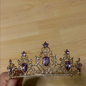 Elegant Gold and Purple Tiara